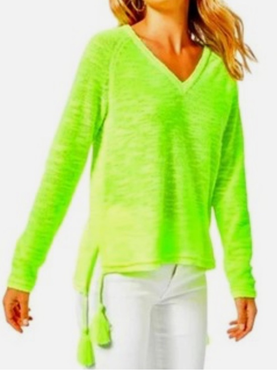 Lilly Pulitzer Tops - Lilly Pulitzer Jody V-Neck Lightweight Vibrant Yellow Sweater Size Medium